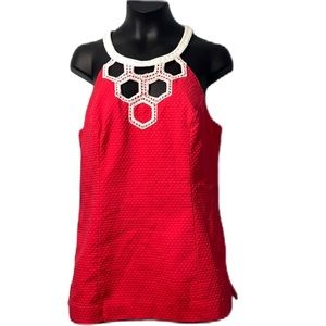• Lilly Pulitzer Annabelle Honeycomb Halter Top Island Coral